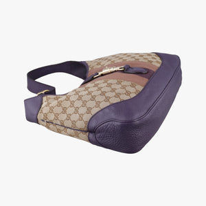 Pre-owned Gucci JACKIE 1961 beige×purple Canvas×leather 277520 shoulderbag | stylenewstar