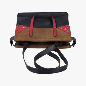 Vintage Fendi Flip Brown×Red×Navy Leather×Suede 8BT302 shoulderbag | stylenewstar