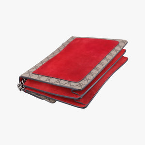 Pre-owned Gucci Dionysus beige×red PVC coated canvas × suede 403348 shoulderbag | stylenewstar