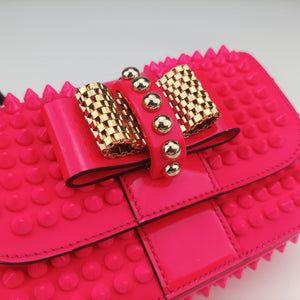 Vintage Christian Louboutin Sweet Charity Scarabe Spike Rose Leather shoulderbag | stylenewstar