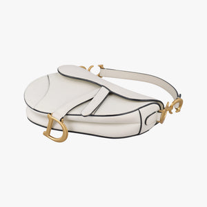 Pre-owned Christian Dior Saddle White Leather handbag | stylenewstar