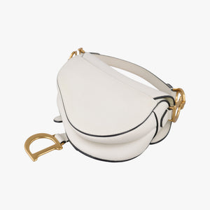 Pre-owned Christian Dior Saddle White Leather handbag | stylenewstar