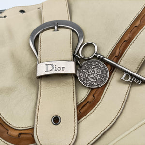 Secondhand Christian Dior Gaucho Beige Leather shoulderbag | stylenewstar