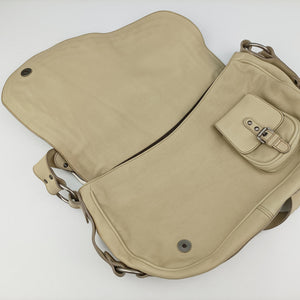 Secondhand Christian Dior Gaucho Beige Leather shoulderbag | stylenewstar