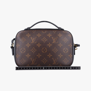 Pre-owned Louis Vuitton SAINTONGE brown×Noir Monogram Canvas×calf leather M43555 shoulderbag | stylenewstar