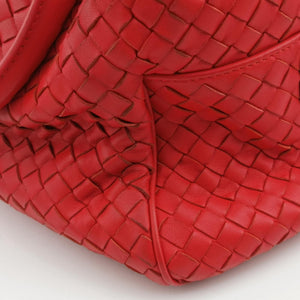 Pre-owned Bottega Veneta Intrecciato Red lambskin shoulderbag | stylenewstar