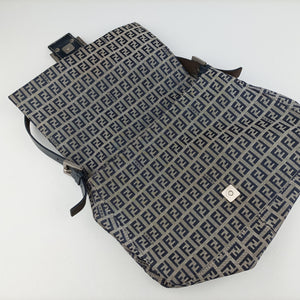 Vintage Fendi Baguette Zucchino Navy×Grey canvas×leather 8BR001 shoulderbag | stylenewstar