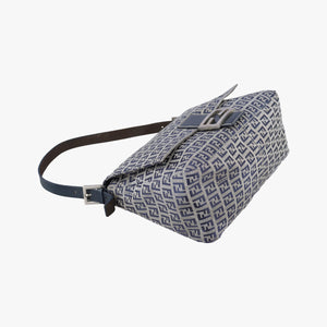 Vintage Fendi Baguette Zucchino Navy×Grey canvas×leather 8BR001 shoulderbag | stylenewstar