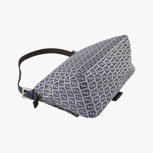 Vintage Fendi Baguette Zucchino Navy×Grey canvas×leather 8BR001 shoulderbag | stylenewstar