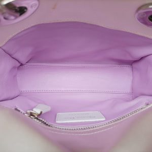 Pre-owned Christian Dior Lady Dior White×Multicolor Satin × Sequin × Bead Embellishments shoulderbag | stylenewstar