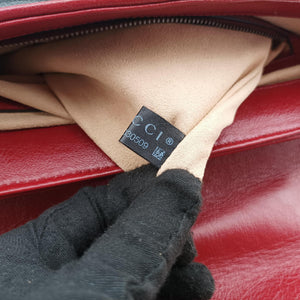 Secondhand Gucci GG Marmont Black×red Leather 498109 shoulderbag | stylenewstar
