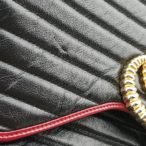 Secondhand Gucci GG Marmont Black×red Leather 498109 shoulderbag | stylenewstar