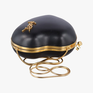 Secondhand Yves Saint Laurent Love Box Heart Black Leather 466212 shoulderbag | stylenewstar