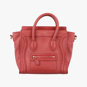 Vintage Celine Luggage Mini Shopper Red Leather handbag | stylenewstar