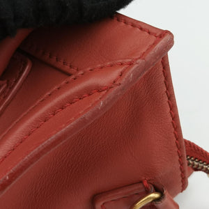 Vintage Celine Luggage Mini Shopper Red Leather handbag | stylenewstar
