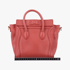 Vintage Celine Luggage Mini Shopper Red Leather handbag | stylenewstar