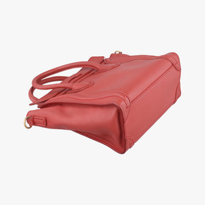 Vintage Celine Luggage Mini Shopper Red Leather handbag | stylenewstar