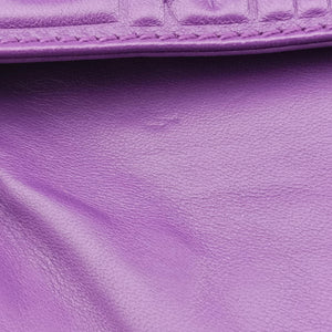 Pre-owned Fendi BAGUETTE Purple Leather 8BR600 shoulderbag | stylenewstar