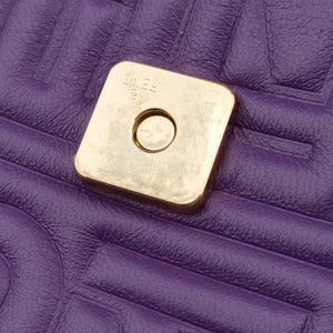 Pre-owned Fendi BAGUETTE Purple Leather 8BR600 shoulderbag | stylenewstar