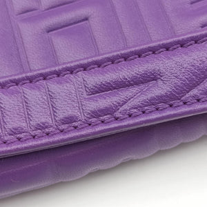 Pre-owned Fendi BAGUETTE Purple Leather 8BR600 shoulderbag | stylenewstar