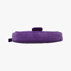 Pre-owned Fendi BAGUETTE Purple Leather 8BR600 shoulderbag | stylenewstar