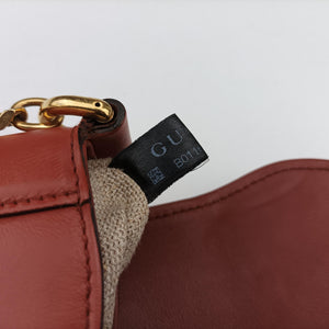 Pre-owned Gucci Nubuck Tigrette Chain Brown leather 290684 shoulderbag | stylenewstar