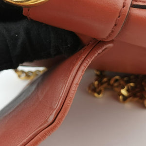 Pre-owned Gucci Nubuck Tigrette Chain Brown leather 290684 shoulderbag | stylenewstar