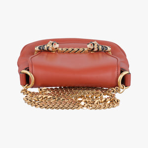 Pre-owned Gucci Nubuck Tigrette Chain Brown leather 290684 shoulderbag | stylenewstar