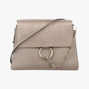 Pre-owned Chloe FAYE Beige Suede × leather shoulderbag | stylenewstar