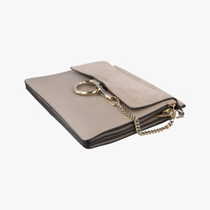 Pre-owned Chloe FAYE Beige Suede × leather shoulderbag | stylenewstar