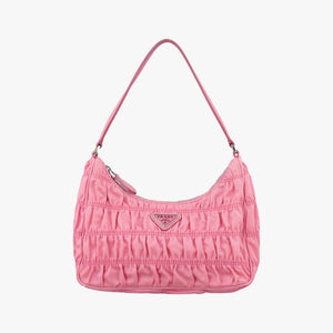 Pre-owned Prada gather Pink nylon 1NE204 handbag | stylenewstar