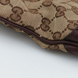 Pre-owned Gucci Charlotte BeigexBordeaux canvasxLeather 203503 shoulderbag | stylenewstar