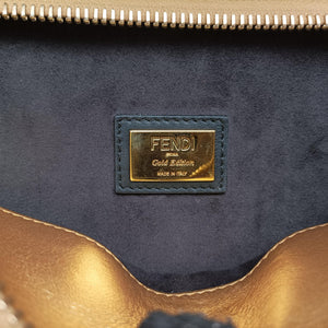 Pre-owned Fendi Dotcom Click Small Golden Leather 8BN299 shoulderbag | stylenewstar