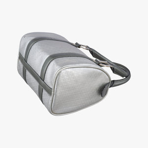 Pre-owned Christian Dior Zucchino Glitter Logo Silver × Gray Leather handbag | stylenewstar