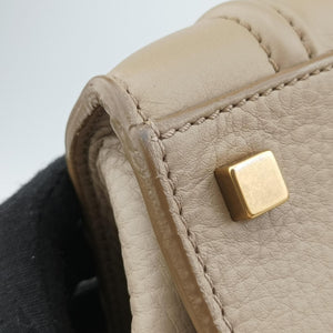 Pre-owned Celine Luggage Small Square Phantom Beige Leather handbag | stylenewstar