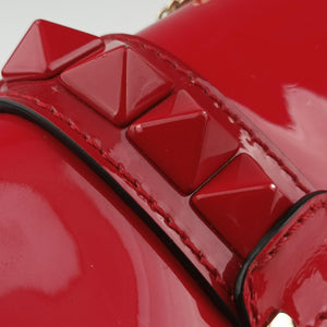 Secondhand Valentino Rockstud Glam Lock Red Patent Leather shoulderbag | stylenewstar