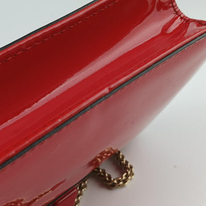 Secondhand Valentino Rockstud Glam Lock Red Patent Leather shoulderbag | stylenewstar