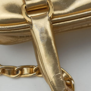 Secondhand Prada Mini Bauletto Golden Metallic Vitello Leather BL0705 shoulderbag | stylenewstar