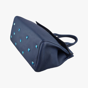 Pre-owned Ferragamo Studio Navy Grained Calfskin 21H159 shoulderbag | stylenewstar