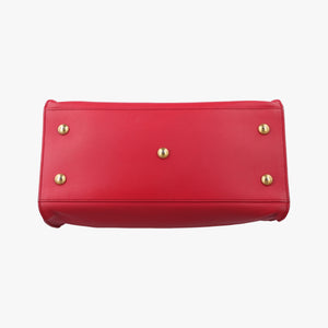 Pre-owned Yves Saint Laurent Y Ligne Petit Cabas Red Leather 311210 handbag | stylenewstar