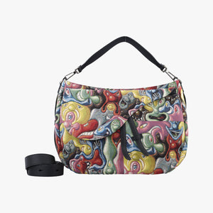 Pre-owned Christian Dior DIOR AND KENNY SCHARF Saddle Soft Multicolour Jacquard Canvas × Grained Calfskin shoulderbag | stylenewstar