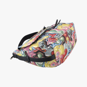 Pre-owned Christian Dior DIOR AND KENNY SCHARF Saddle Soft Multicolour Jacquard Canvas × Grained Calfskin shoulderbag | stylenewstar