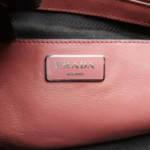 Pre-owned Prada Twin Pocket Winged Tote Pink Leather BN2619 shoulderbag | stylenewstar
