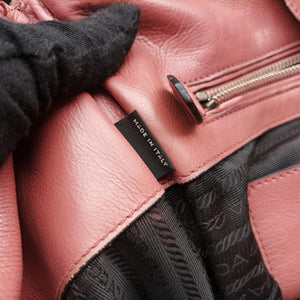 Pre-owned Prada Twin Pocket Winged Tote Pink Leather BN2619 shoulderbag | stylenewstar