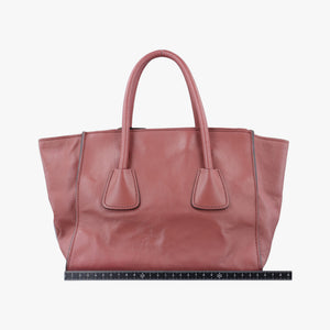 Pre-owned Prada Twin Pocket Winged Tote Pink Leather BN2619 shoulderbag | stylenewstar