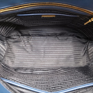 Pre-owned Prada Galleria Blue SAFFIANO Leather BN1786 handbag | stylenewstar