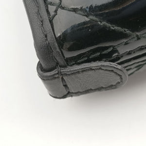 Pre-owned Christian Dior panarea cannage Black Enamel×Leather shoulderbag | stylenewstar