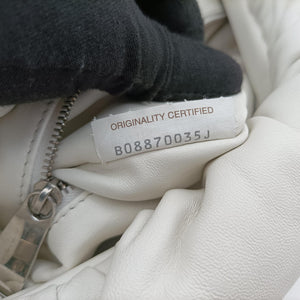 Pre-owned Bottega Veneta The Pouch White lambskin shoulderbag | stylenewstar
