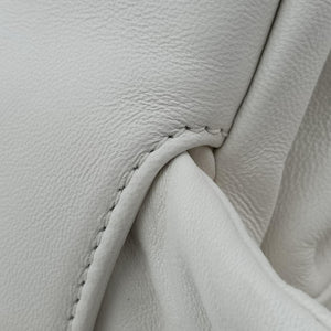 Pre-owned Bottega Veneta The Pouch White lambskin shoulderbag | stylenewstar