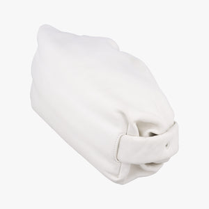 Pre-owned Bottega Veneta The Pouch White lambskin shoulderbag | stylenewstar